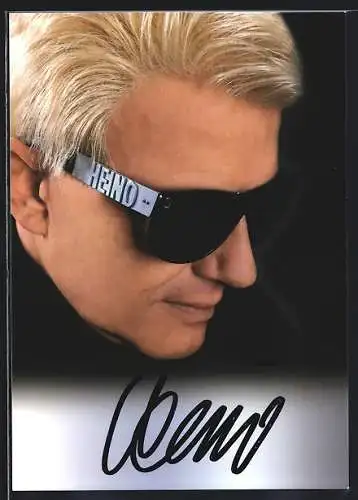 AK Musiker Heino mit Brille aus eigener Kollektion, original Autograph