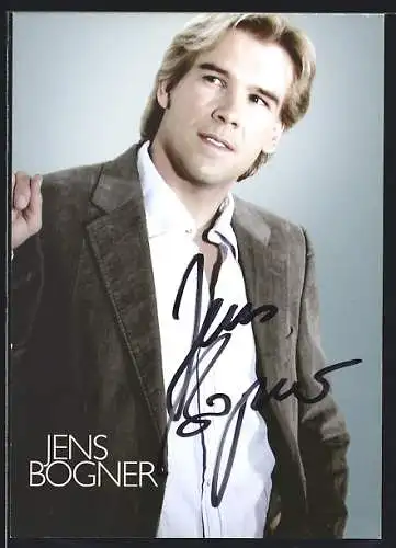 AK Musiker Jens Bogner im Cord-Sakko, original Autograph