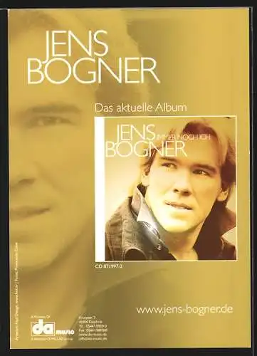 AK Musiker Jens Bogner im Cord-Sakko, original Autograph