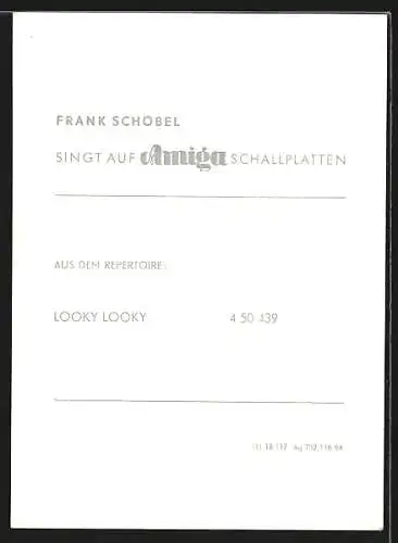 AK Musiker Frank Schöbel lachend im Porträt, Autograph