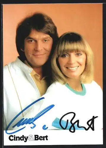 AK Musiker Cindy und Bert im Porträt, Autograph