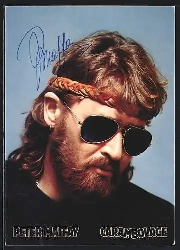 AK Musiker Peter Maffay mit Sonnenbrille, Autograph