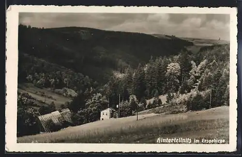 AK Hintertellnitz im Erzgebirge, Ortsansicht aus der Vogelschau