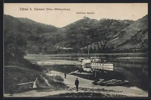 AK Salesel, Elbtal und Dubitzer Kirche