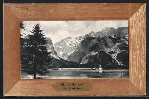 AK St. Bartholomä am Königsee, Uferpartie mit Bergen