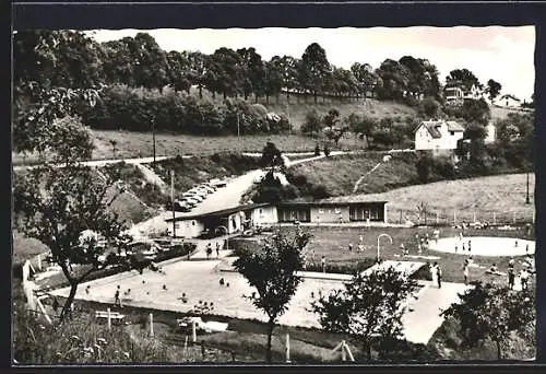 AK Hetzbach /Odw., Schwimmbad aus der Vogelschau