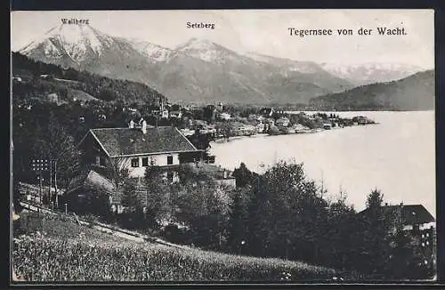 AK Tegernsee, Panoramablick von der Wacht auf Wallberg und Setzberg