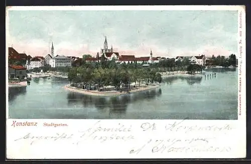 AK Konstanz, Blick auf den Stadtgarten