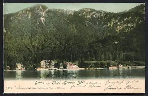 AK Kochel, Blick auf das Hotel Grauer Bär a. Kochelsee