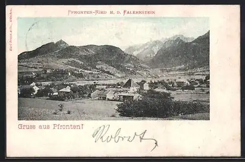 AK Pfronten-Ried, Ortsansicht m. d. Falkenstein