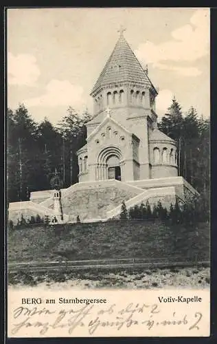 AK Berg / Starnberger See, Blick auf die Votiv-Kapelle