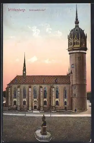 AK Wittenberg / Lutherstadt, Seitenansicht der Schlosskirche