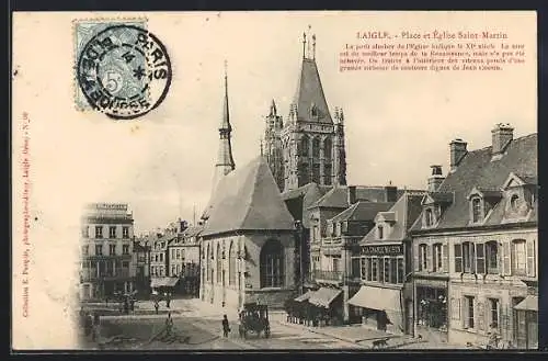 AK Laigle, Place et Eglise St-Martin