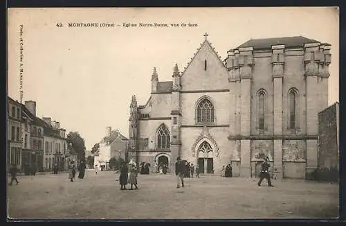 AK Mortagne, Eglise Notre-Dame, vue de face