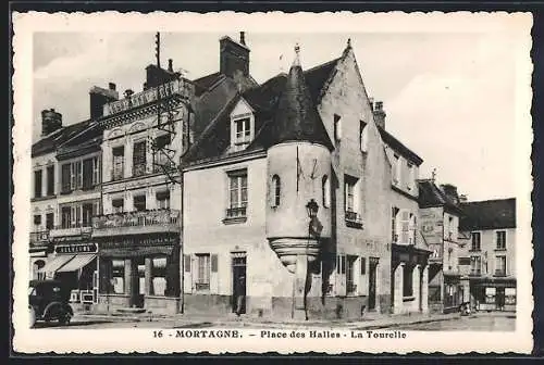 AK Mortagne, Place des Halles, la Tourelle