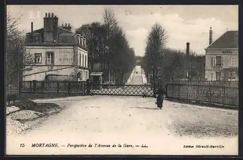 AK Mortagne, Perspective de l'Avenue de la Gare