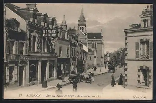 AK Alencon, Rue des Tisons et l`Église de Monsort