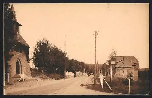 AK Tessé-la-Madeleine, Le Temple et le Boulevard de la Madeleine