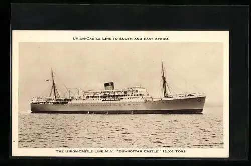 AK Passagierschiff MV Dunnottar Castle auf hoher See, Union-Castle line to South and East Africa