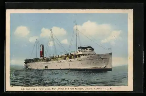 AK Passagierschiff SS Assiniboia auf hoher See