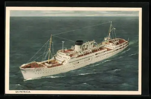 AK Passagierschiff SS Patricia auf hoher See, Swedish Lloyd