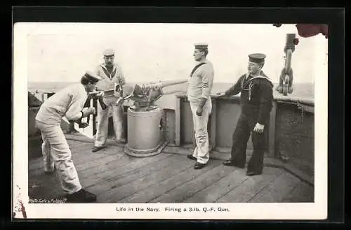 AK Kriegsschiff, Life in the Navy, Firing a 3-lbs Q-F Gun