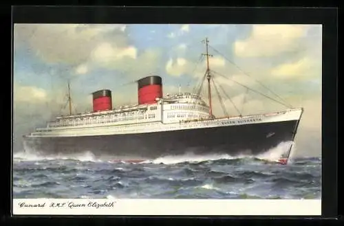 AK Passagierschiff RMS Queen Elizabeth, Cunard Line