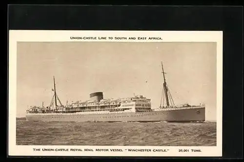 AK Passagierschiff RMMV Winchester Castle, The Union-Castle Liner