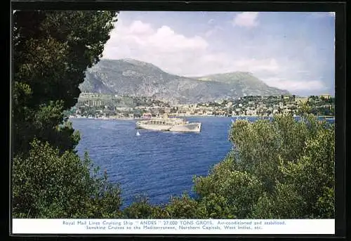 AK Passagierschiff RMS Andes vor der Küste, Royal Mail Lines