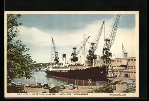 AK Passagierschiff SS Britannia at the London Pier, Gothenburg