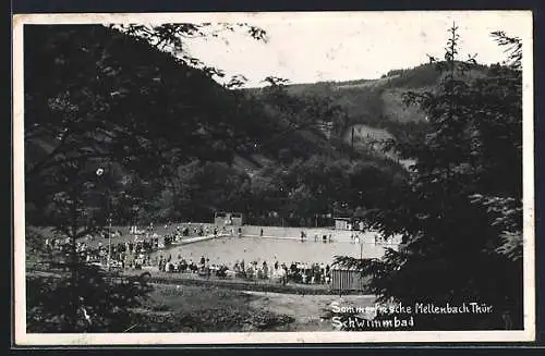 AK Mellenbach /Thür., Blick auf das Schwimmbad