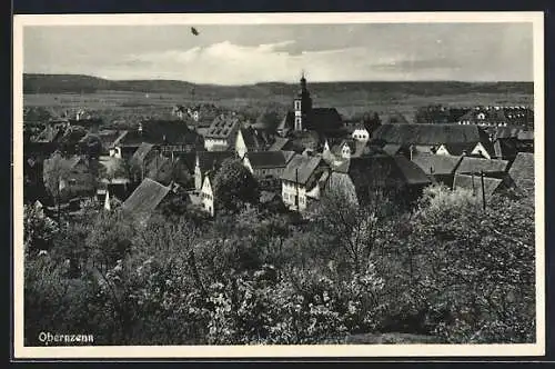 AK Obernzenn, Ortsansicht aus der Vogelschau
