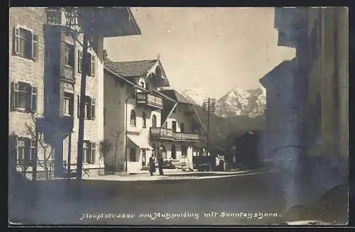 AK Ruhpolding, Hauptstrasse mit Sonntagshorn
