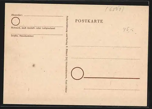 Künstler-AK Waldböckelheim /Nahe, Gesamtansicht vom Feld aus