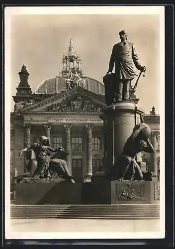 Foto-AK Hans Hartz: Berlin, Bismarck und der Reichstag