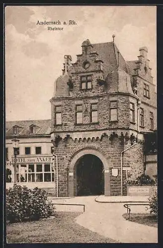 AK Andernach a. Rh., Hotel zum Anker am Rheintor