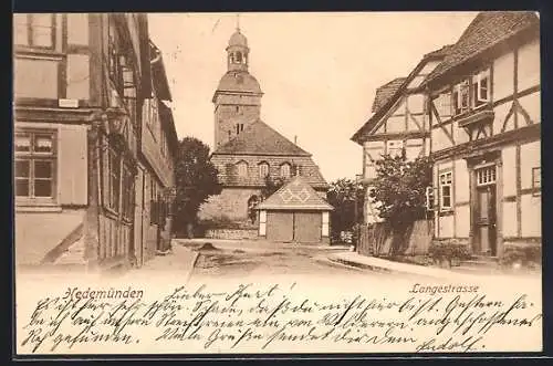 AK Hedemünden, Langestrasse an der Kirche