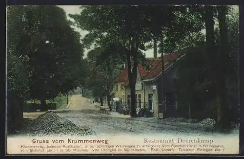 AK Krummenweg, Restaurant Doerenkamp mit Landstrasse