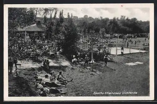 AK Uichteritz, Sport- und Strandbad mit Badegästen