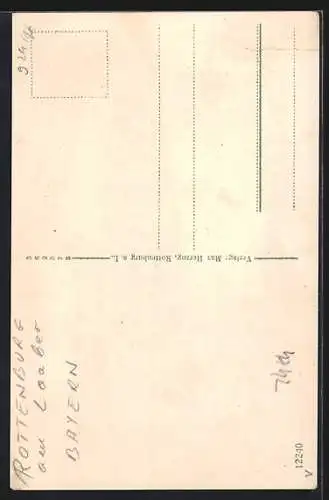 AK Rottenburg / Laaber, Gasthaus z. Post, Bes. Wilh. Bindl, Kloster Ober-Roning, Marktplatz und Marktstrasse