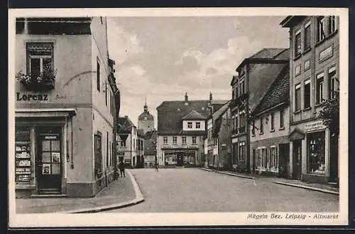 AK Mügeln /Leipzig, Buchhandlung Lorenz am Altmarkt