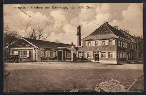 AK Ettlingen, Gasthaus zum Erbprinzen, Inh. Jacob Gietz