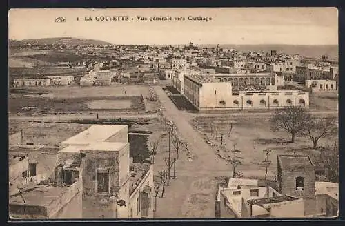 AK La Goulette, Vue générale vers Carthage