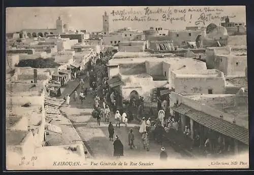 AK Kairouan, Vue Générale de la Rue Saussier