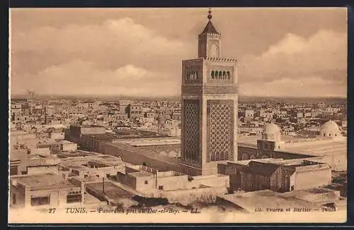 AK Tunis, Panorama pris au Dar-el-Bey