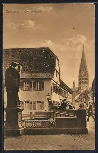 AK Ettlingen, Kronenstrasse, Gasthaus zum Kreuz