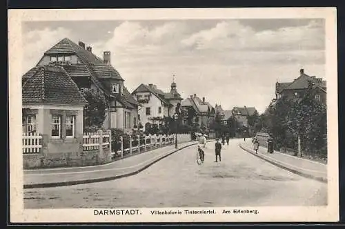 AK Darmstadt, Villenkolonie Tintenviertel, Strasse am Erlenberg