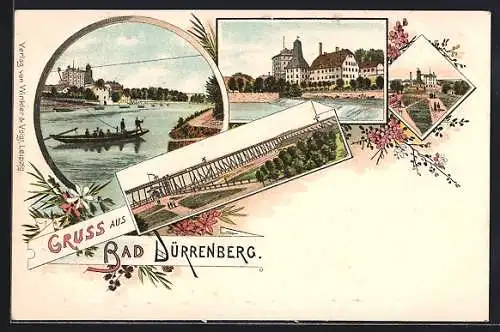 Lithographie Bad Dürrenberg, Gradierwerk und Borlach Museum