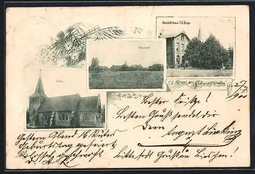 AK Schmalförden, Geschäftshaus F. A. Runge, Kirche