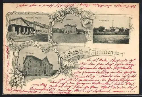 AK Immendorf / Braunschweig, Gasthof Wagner, Bahnhof, Zuckerfabrik, Molkerei